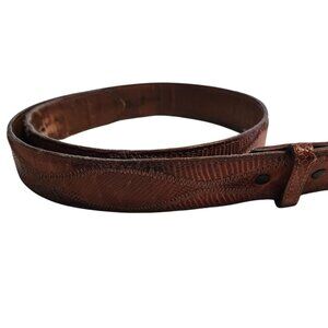Vintage Nocona Belt Genuine Lizard Western Cowboy Rodeo Brown Sz 34 38"x1.5"